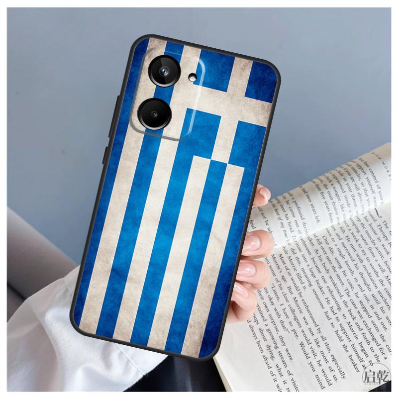 Greece Greek Flag For Realme C61 C63 C71 C55 C67 C51 C75 C65 C53 C35 11 12 13 14 Pro Plus GT6 GT7 15 Pro Case