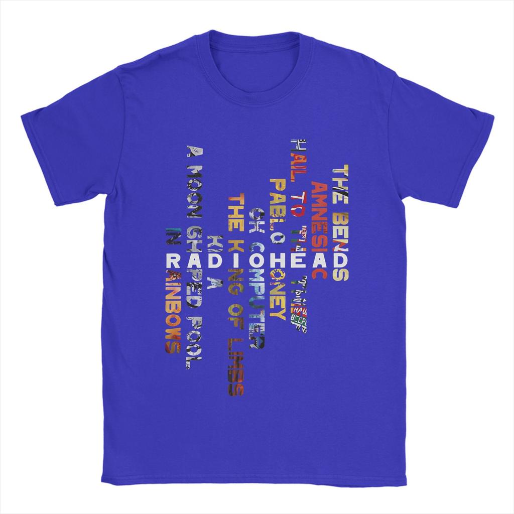 Radiohead In Rainbows T-Shirts für Herren Reiner Baumwoll-Vintage-T-Shirts Rundhals-T-Shirts Kurzarm Kleidung Sommer