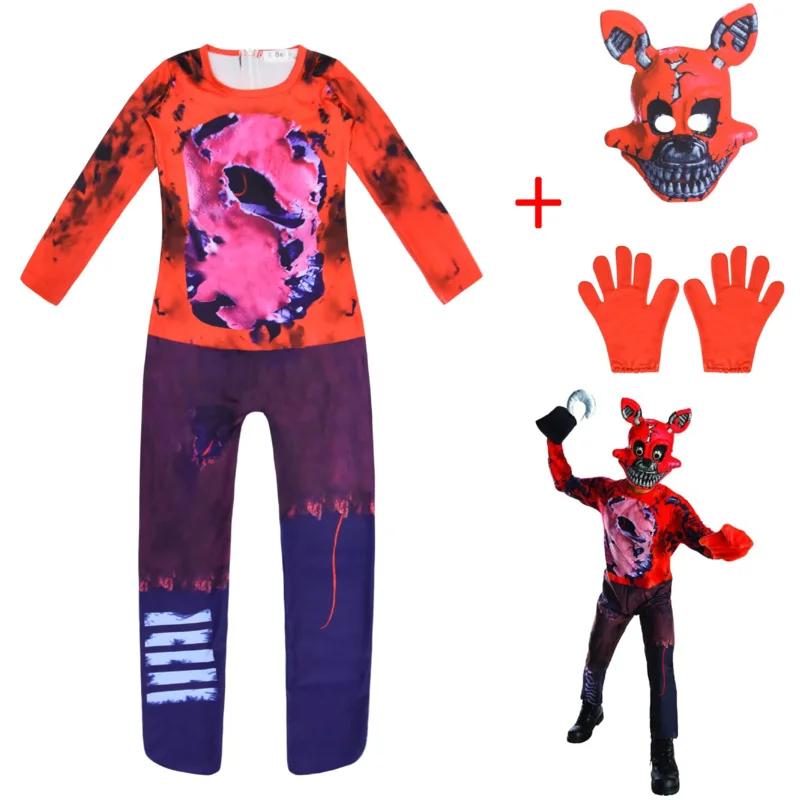 Fancy Halloween Costume for Kids Five Nights Freddyed Jumpsuit Cosplay Nightmare Bonnie Fnaf Freddy Anime Christmas Gift for K U