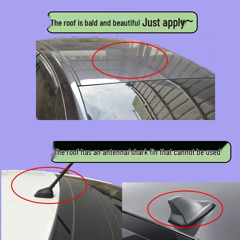 Colorful Shark Fin Solar-Powered Car Roof Antenna Light with Magnetic Tail Wing