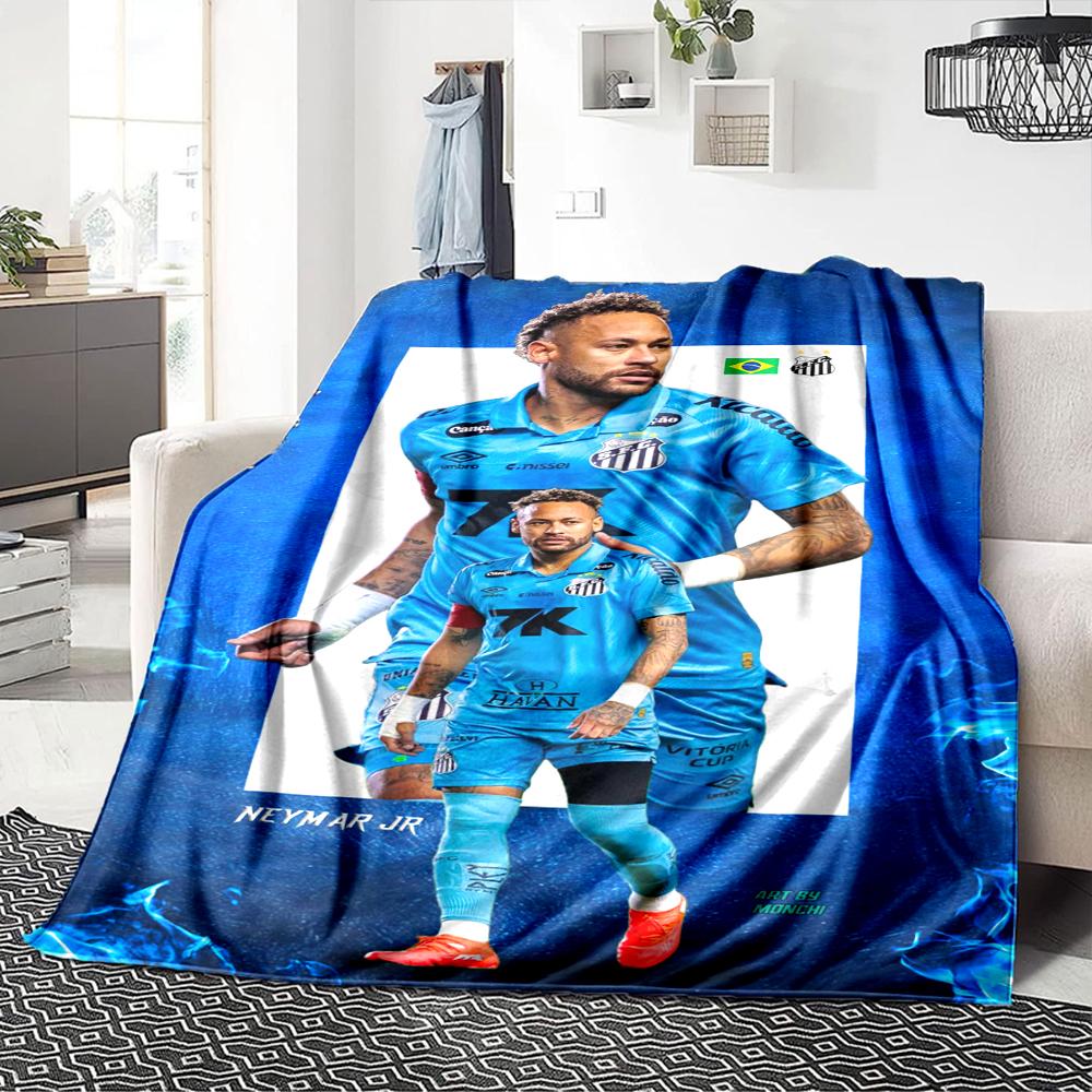 Dynamic Football Stars printed flannel breathable and warm blanket, a stylish home gift, suitable for home, office and bedspread use. 15a144