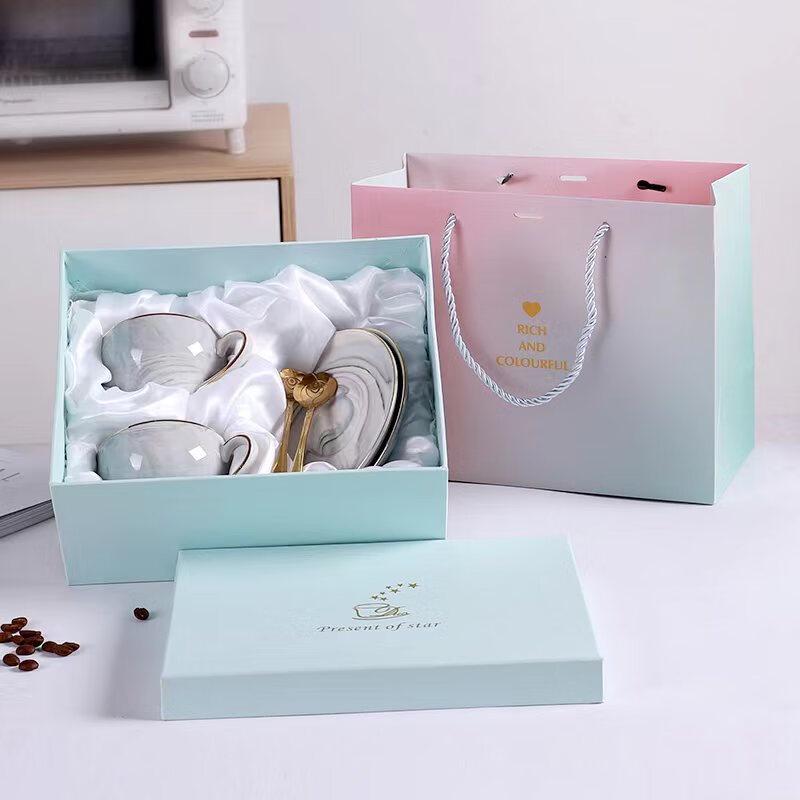 European Ceramic Coffee Cup & Saucer Set