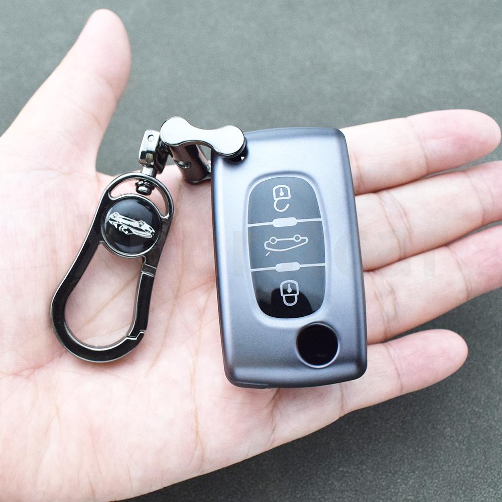 Gun Grey Tpu Car Key Case Cover Keyless Bag For Peugeot 107 207 307 308 407 607 3008 5008 Shell Fob For Citroen Xsara C5 C6 C8
