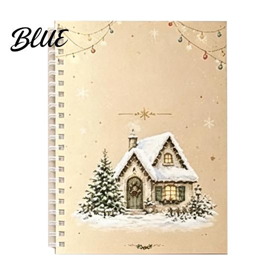 Christmas Themed Card Keeper Gift Book 8x6 Inch Spiral Bound Holiday Keepsake Booklet Retro Holder Merry Greeting Album Organizer for Xmas