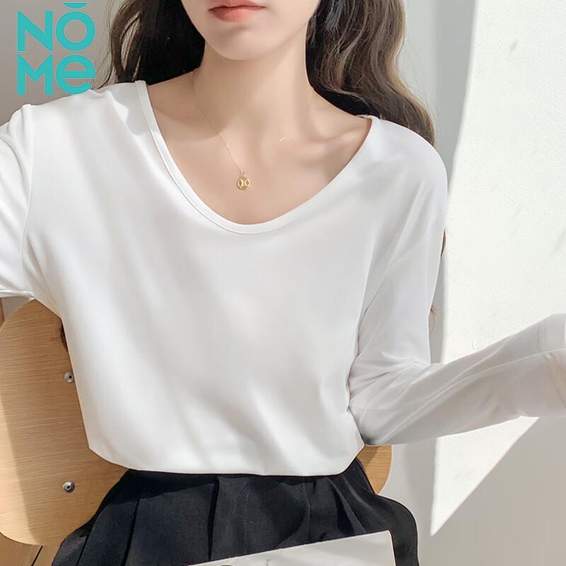 NOME Women's Ribbed V-Neck Long Sleeve T-Shirt