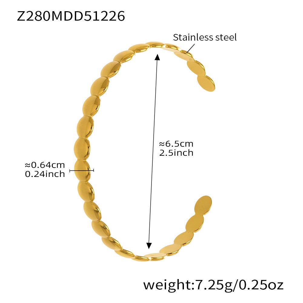 18K Gold-Plated Stainless Steel Geometric Zircon Bracelet Set - European & American Style, Personalized High-Texture Design.