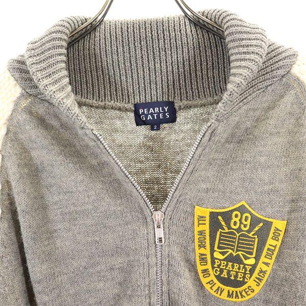 PEARLY GATES golf Knit jacket 2 Gray made in Japan Women Used