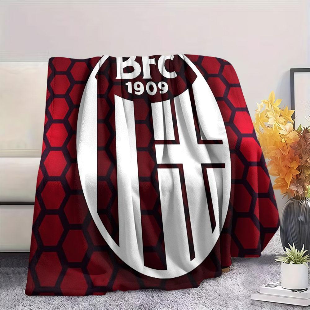 1PC Bologna FC 1909 Patterned Flannel Blanket Suitable For All Seasons for Home Decor Warmth and Comfort Gifts Holiday Present