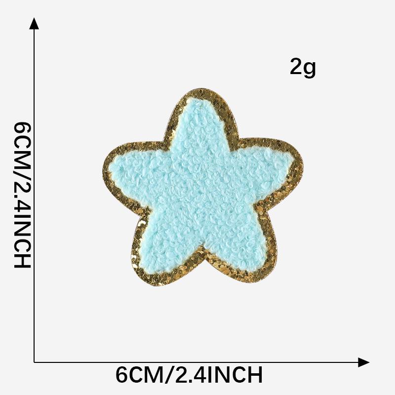 Gold Edged Chenille Towel with Love Lightning and Rainbow Embroidered Patches