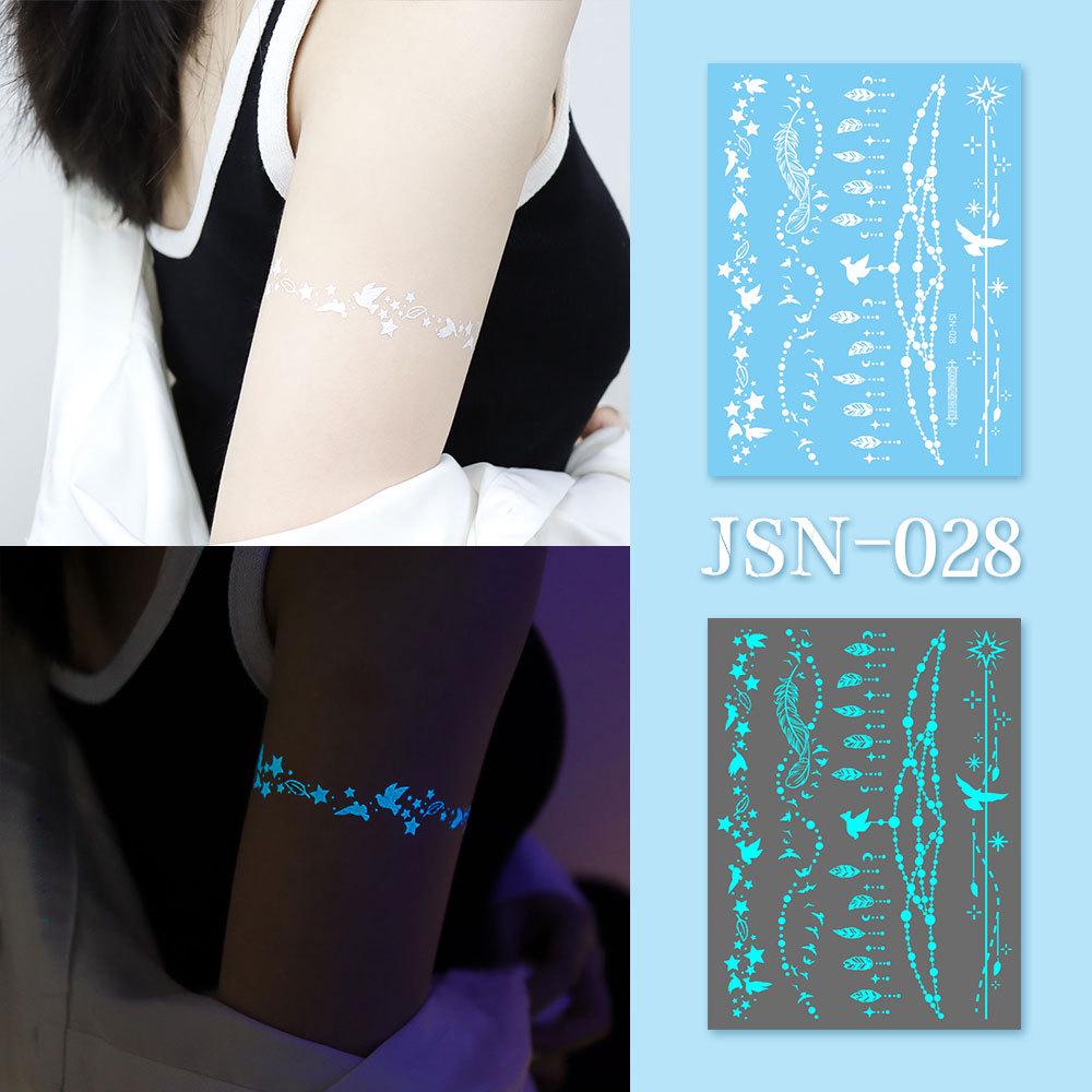 2024 Ricaron Luminous White Henna Face & Arm Tattoo Sticker Set