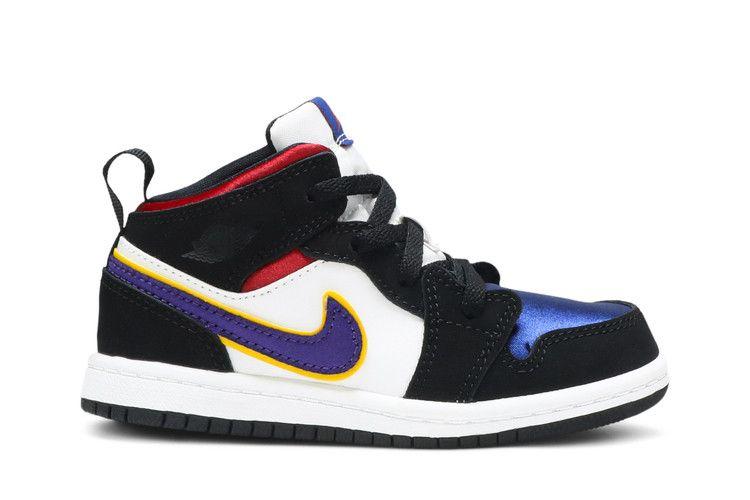 Kids' Sneakers Nike Jordan 1 Mid SE Black Field Purple (TD) Black/Field Purple/White