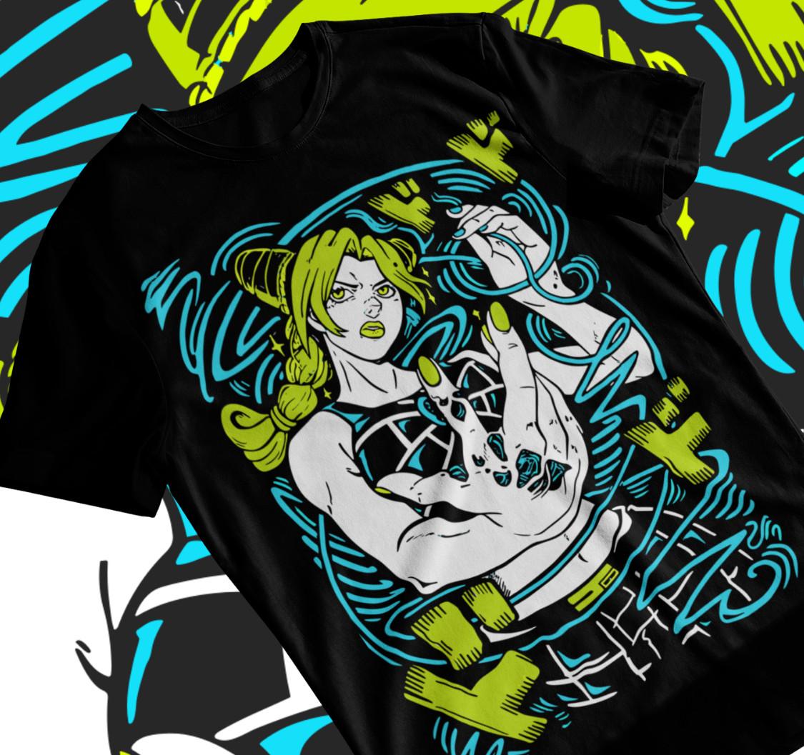 Jolyne Cujoh JoJo Bizarre Adventure T-shirt JJBA Stone Ocean Anime Soft Tee L
