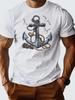 Mens Clothes T Shirts for Men Minimalist Design with Print Pure Fabric Unique Nautical Anchor Pattern Slim Fit Suitable for Spring And Summer Perfect 