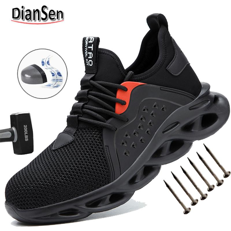 Unisex Steel Toe Work Sneakers Breathable Safety Shoes With EVA Cushion All-Season Comfort for Construction Outdoor Casual Shoes