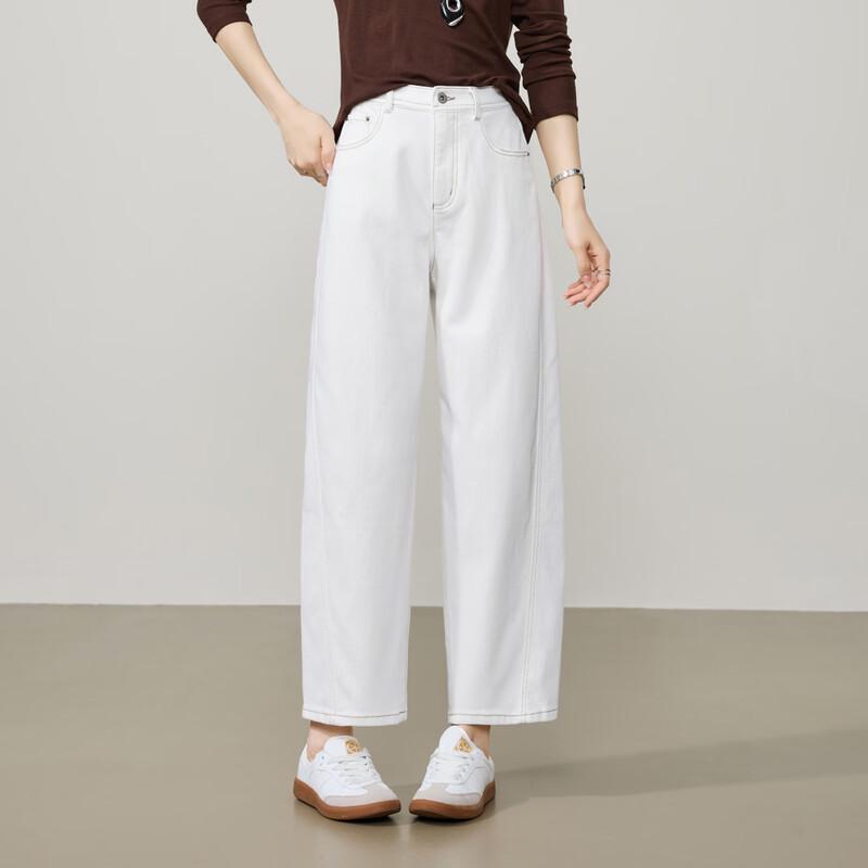 Women's Lyocell-Cotton Loose Fit Banana Jeans Dad Pants