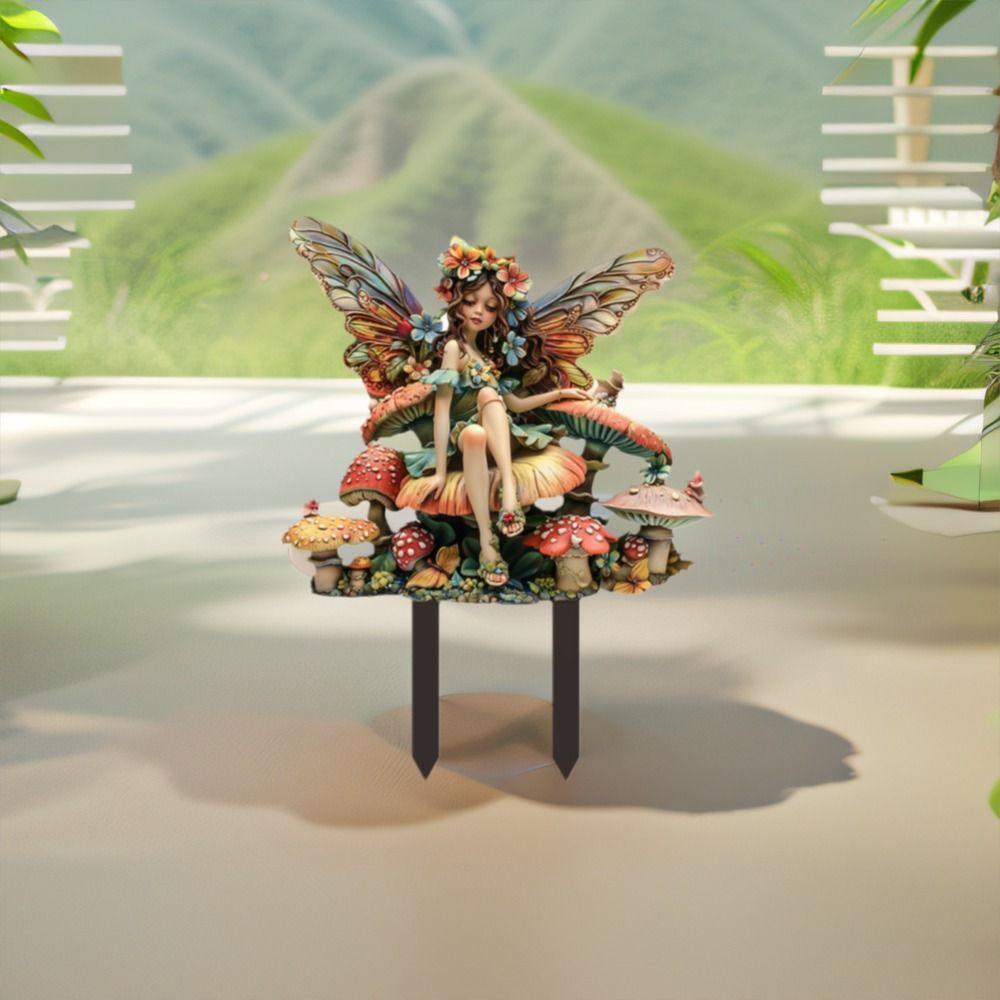 Artificial Garden Floor Plugs Cute Garden Stake Micro Landscapes Fairy Mini Figurine  Potted Plant