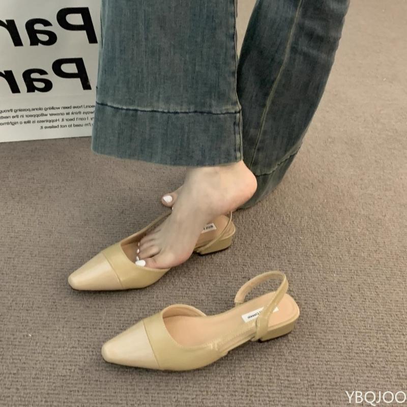 Summer Lightweight Fashionable Gentle Casual Comfortable Single Shoes with Stylish Pointed Headtips Small Thick Single Shoes