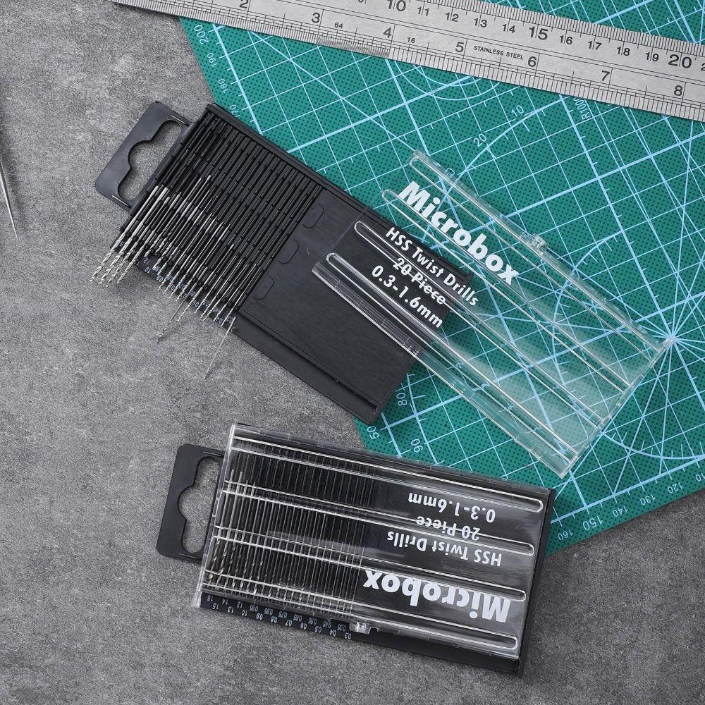 20pcs Professional 0.3-1.6mm Mini Micro Drills Small Shank Tiny Bit Size Drill Bits Set HSS Jewelry Drills Bits Jewelry Making