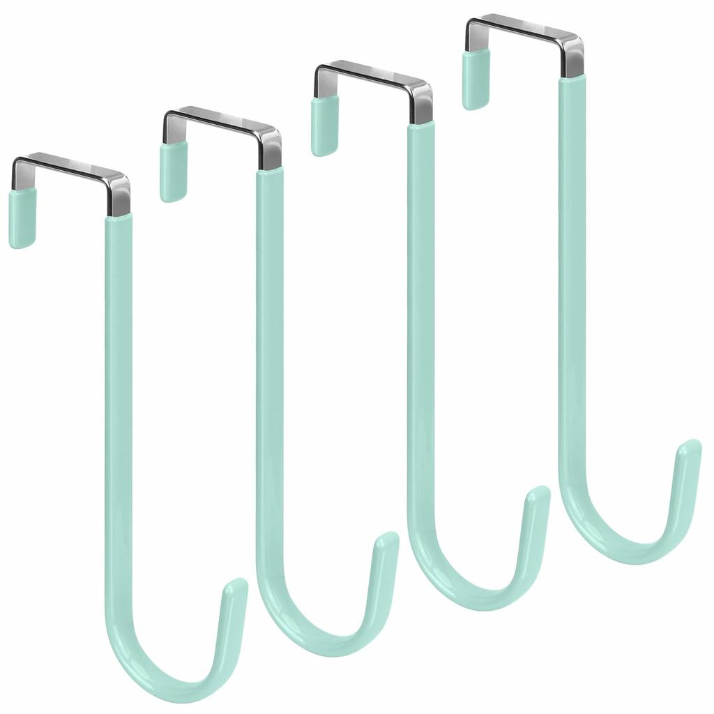 4Pcs Carbon Steel Over The Door Hooks Rustproof Metal Coat Hangers Space-Saving Storage Hooks for Home Bedroom Bathroom Kitchen