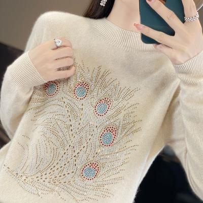 Sweater for Women Autumn Winter Thickened Pullover Warm Knitted Striped Crew Neck Base Layer Stretchy Long Sleeve Oversize Jumper Tops