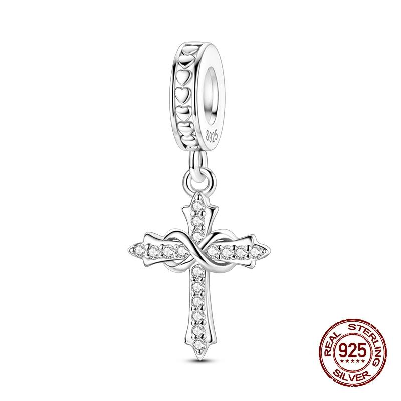 Charms Copper Angel Prayer Cross Bible Series Charms Beads Fit 3Mm Original Bracelets Diy Easter Jewelry Gifts