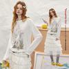 unifree Dreamy Forest Print Crew Neck T-Shirt