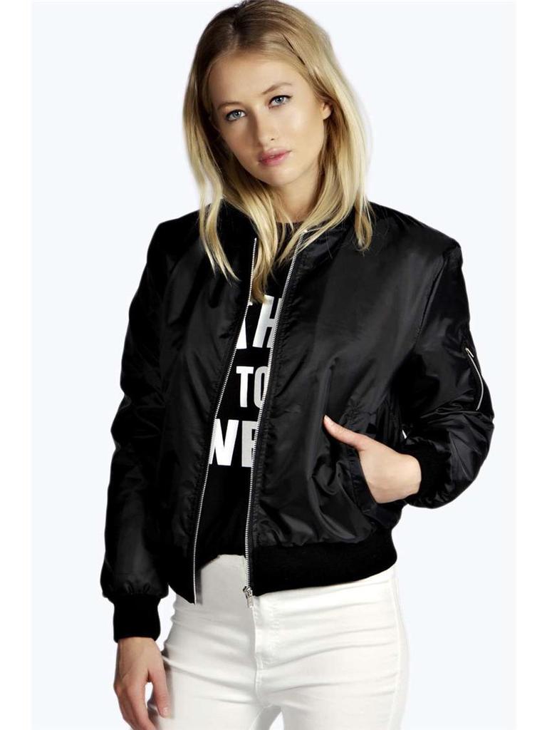 European & American Autumn/Winter Solid Color Short Zipper Jacket