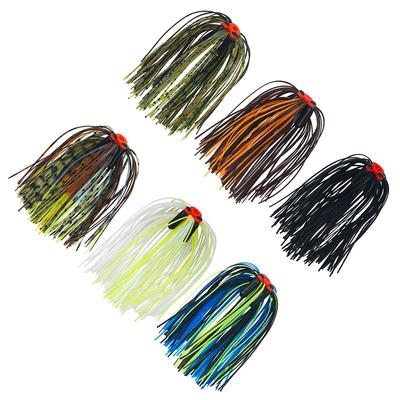 6 Stück Silikon Jig Röcke mit Jig Rasseln Angel Spinnerbait Köder Röcke Ersatz DIY Gummi Jig Rock für Jigkopfhaken