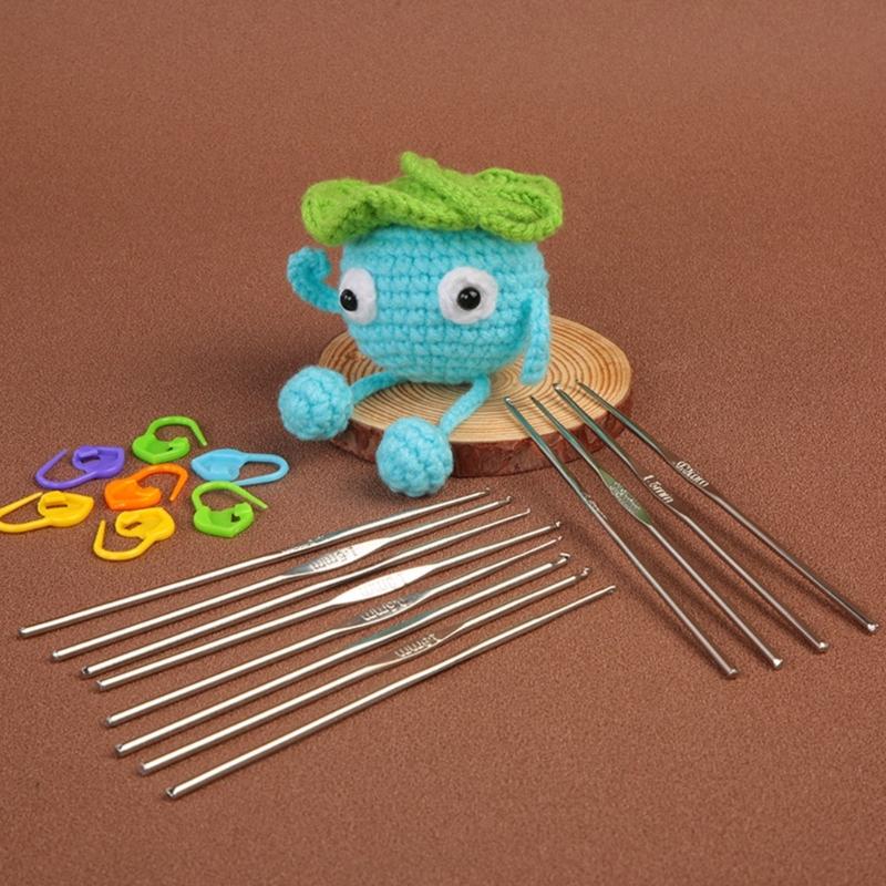 15/16 Pieces Ergonomic Crochet Hooks Set Long Crochet Needle for Beginner Hand Knitting DIY Sweater Scarf Lacework Craft
