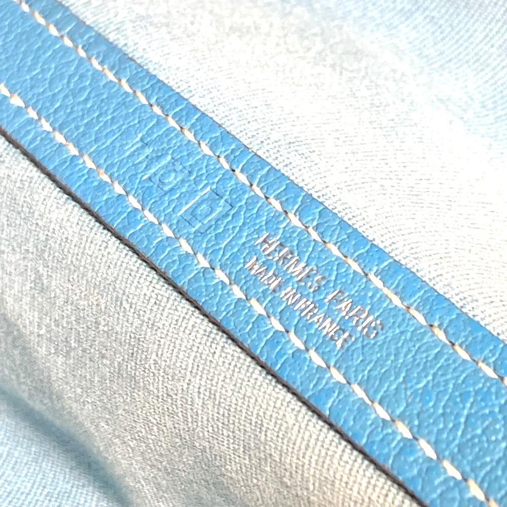 Hermes Garden Party TPM Hand Bag Tote Bag Toile Offishe/Leather Blue