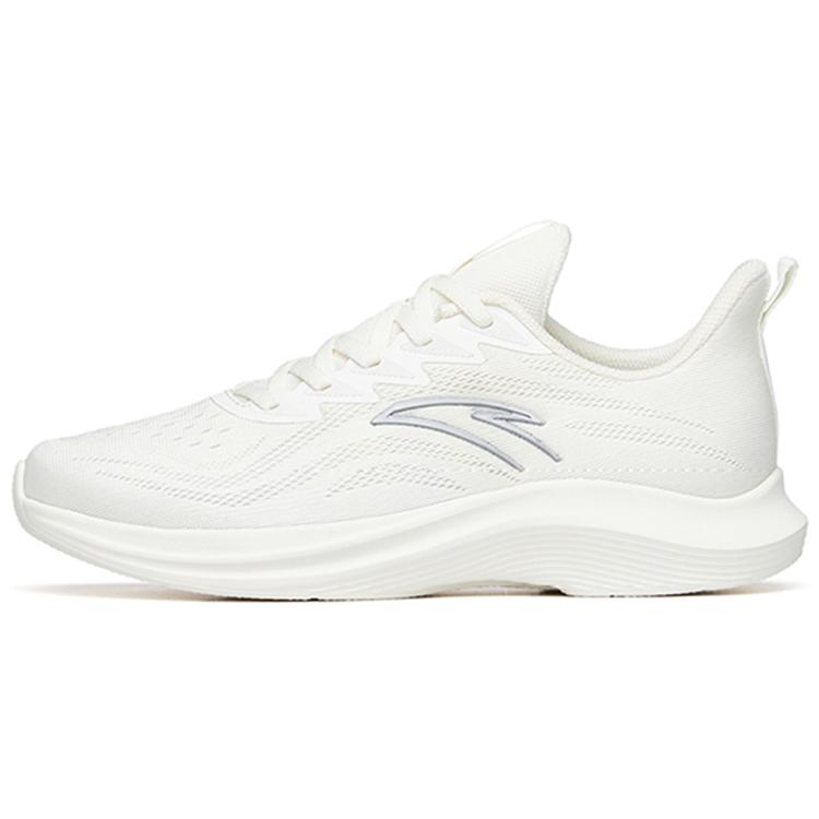 New Anta Running Collection Abrasion Resistant Rebound Low Top Running Shoes Women's Ivory White 122225571-4
