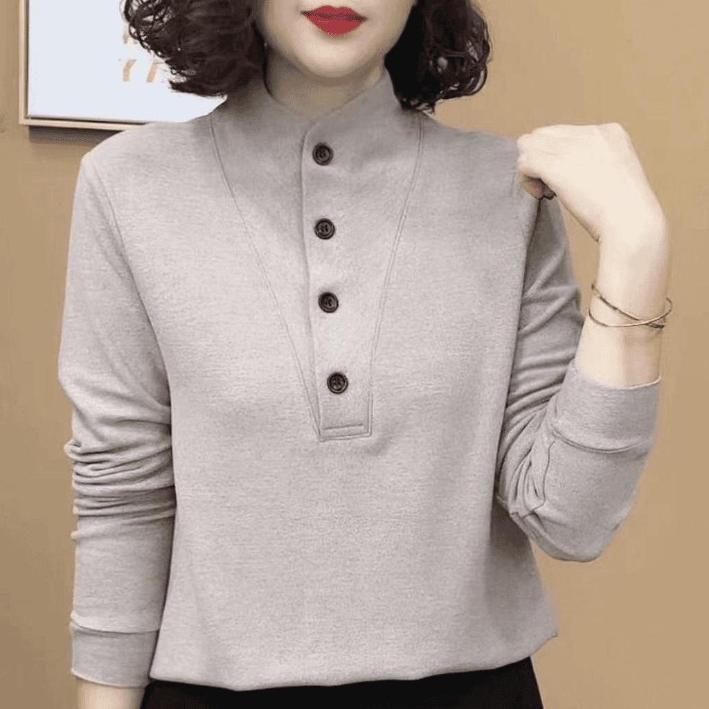 2025 Trendy German Velvet Long Sleeve Slimming Women's Shirt