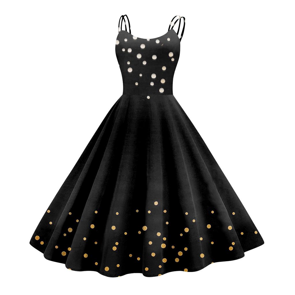 Women's Fashion Sexy Strapless Gothic Cocktail Christmas Graphic Printed Vintage Long Dresses