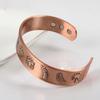 Vinterly Pure Copper Bracelets Magnetic Adjustable Ancient Symbols Bangle Cuff Health Energy Jewelry 15mm Wide Resizable Vintage