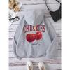 Cherries Printed Funny Print Hoody Men Women Hip Hop Pullover Hoodie Loose Warm Sweatshirt Fashion Clothing