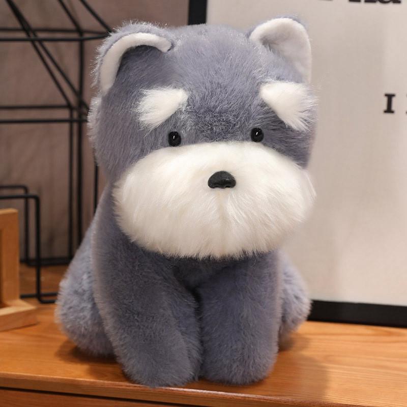 Plush Puppy Schnauzer Simulation Animals Doll Birthday Gift Bedroom Toy Pillow