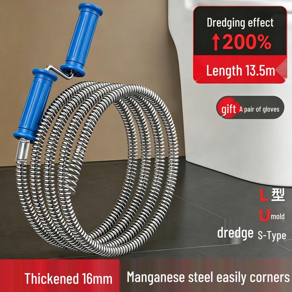 Hand-Cranked Drain Unclogger for Toilets and Kitchen Sinks