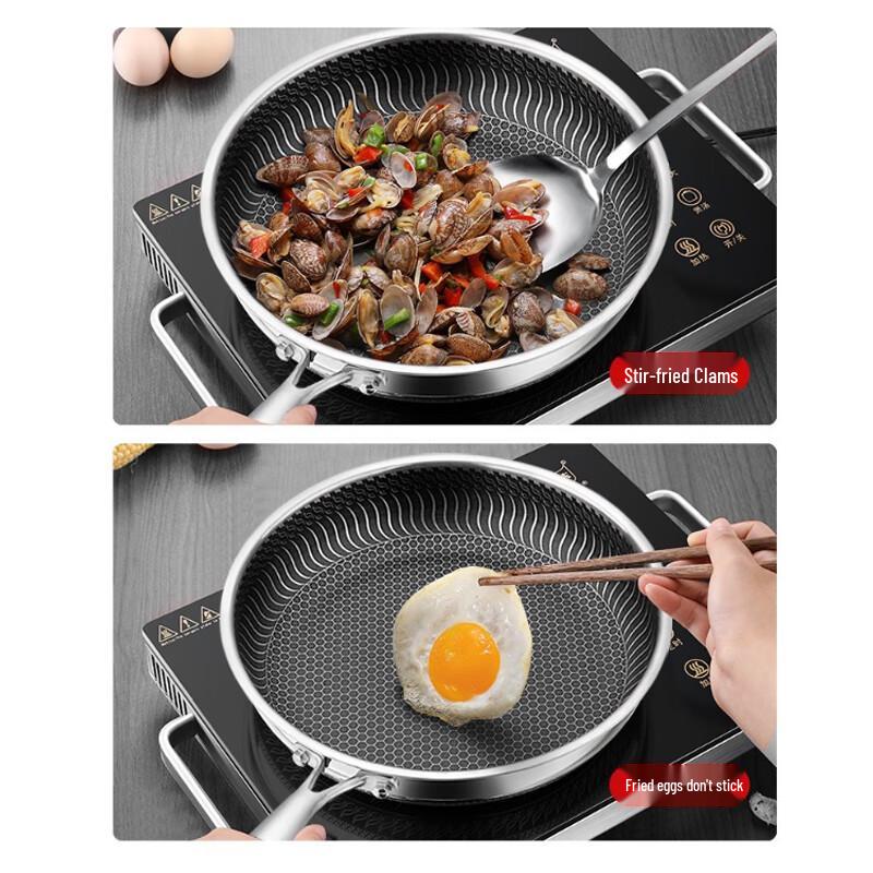 36cm 201 Stainless Steel Frying Pan