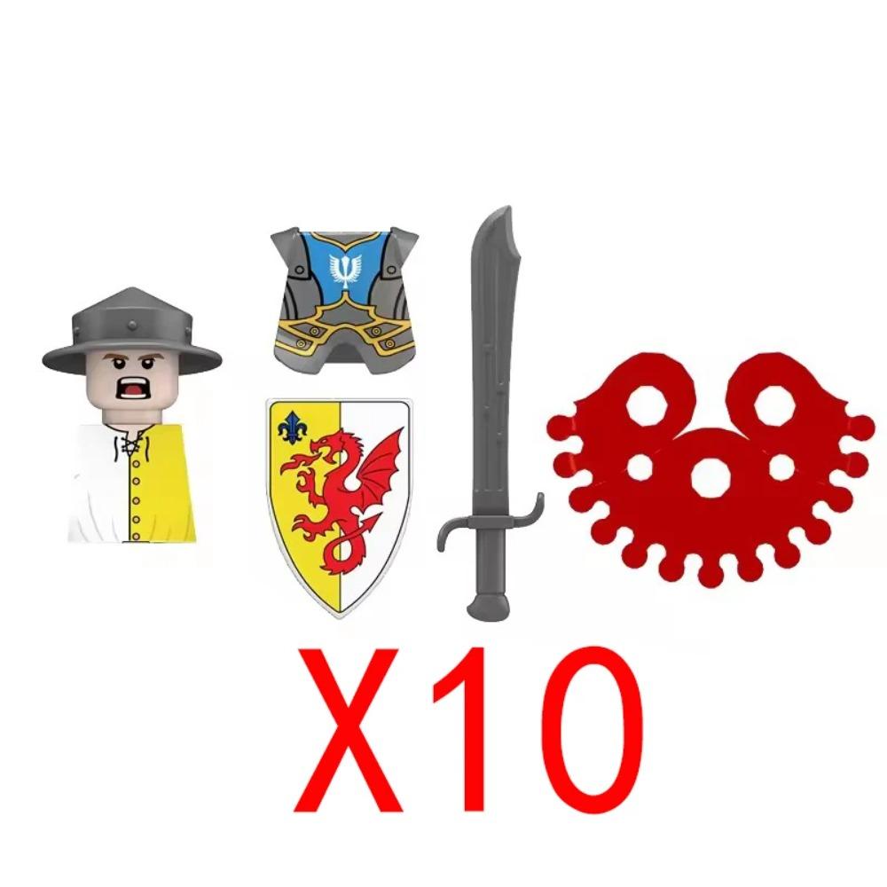Medieval Military Building Blocks Solider Figures Gifts Weapons Shields Helmets Lionheart Teutonic Knights Militiaman Farmer MOC