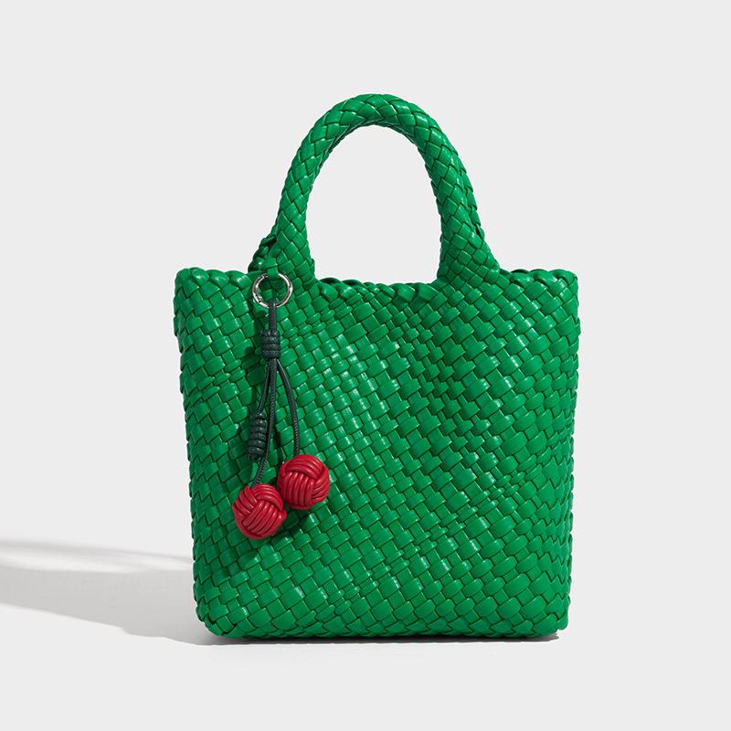 New niche woven basket bag, hand-woven women's bag, casual versatile hand-held bucket bag