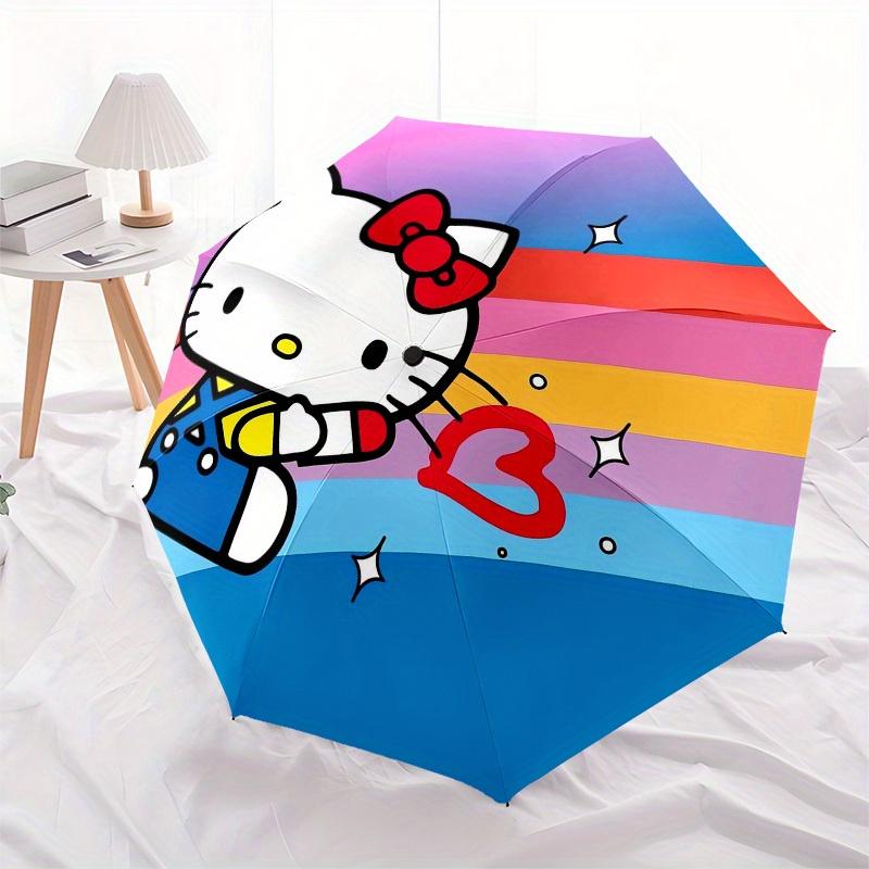 1pc Hello Kitty Rainbow Heart Umbrella with Plastic Handle,Suitable for All Seasons Home Travel Outdoor UmbrellaSanlio288