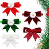 Pet Neck Strap Bow-knot Collar Adjustable Non-Fading Friendly to Skin Vibrant Color Wear Resistant Dress Kitten Up Polyester New Year Christmas Photo