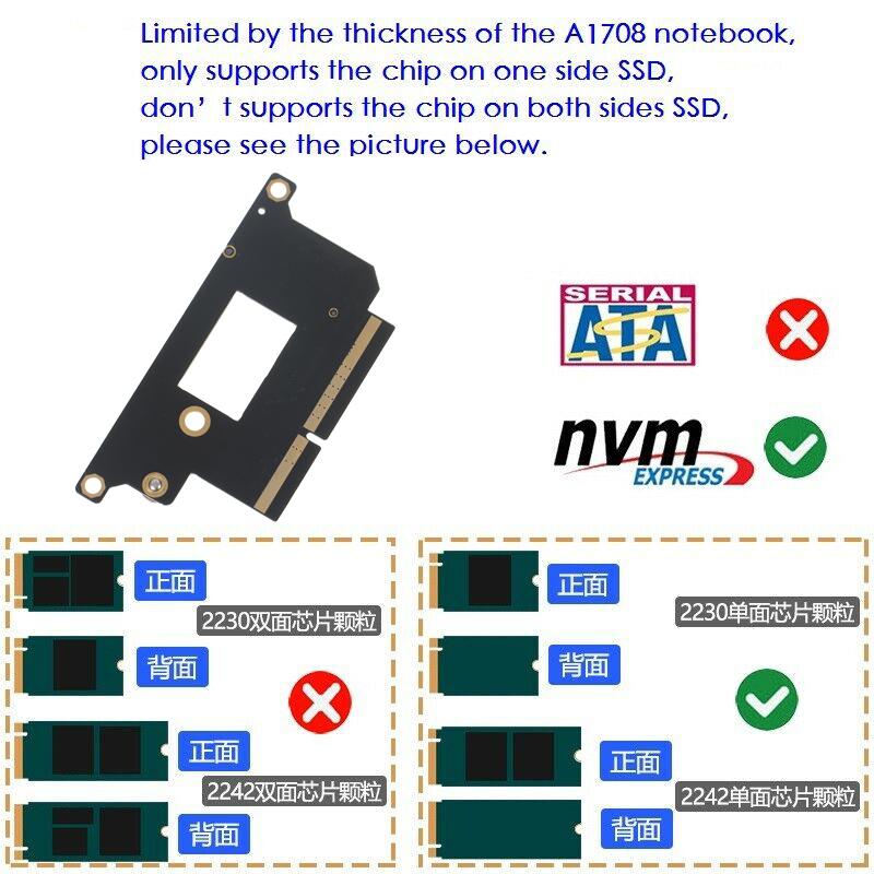 Nvme M.2 Ngff Ssd For 13" 2016-2017 Macbook Pro A1708 Upgrade Adapter Card