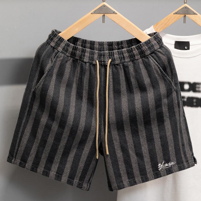 

Летние джинсовые шорты мужские модные повседневные шорты с эластичной талией мужская летняя одежда 3XL(80kg-88kg)