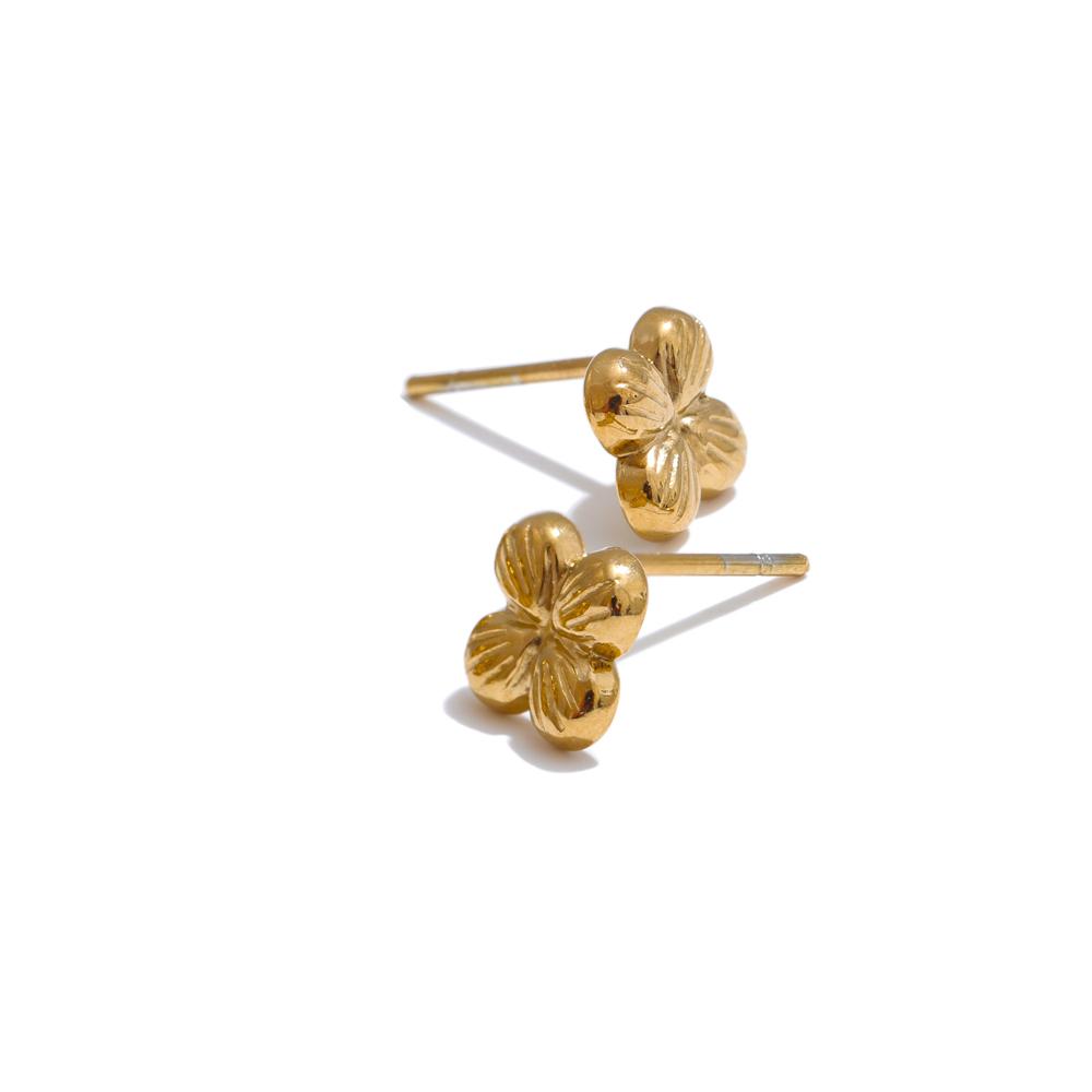 

Yhpup Popular Stainless Steel Rose Flower Small Stud Earrings for Women 18K Gold PVD Plated Minimalist Charm Jewelry Waterproof
