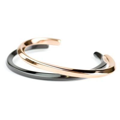Bangle Gold Popular Pair Bracelet Gift Present Pair Accessory Brand Boyfriend Girlfriend Day Set Comes with Exclusive [Verita] [Pair (Black &