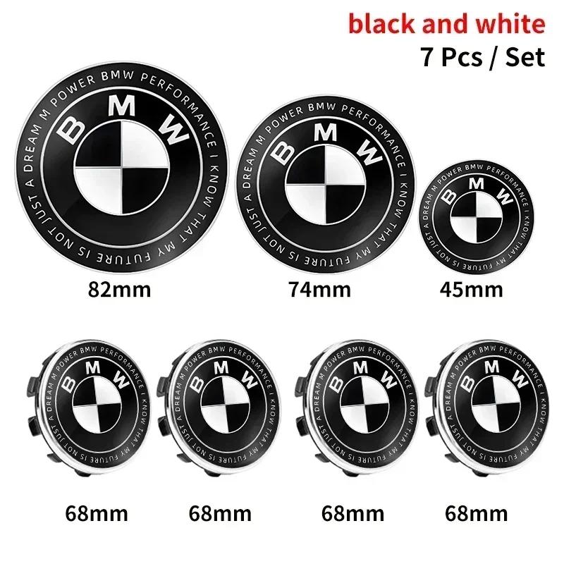 

7pcs 45mm 68mm 74mm 82mm Car Logo Front Hood Emblem rear boot badge for BMW E28 E32 E43 E52 E53 E63 E64 E93 E94 E87 F10 F20 F30