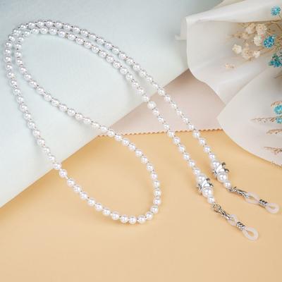 Cadena para gafas de lectura con perlas de imitación, cadena con cuentas, correas para gafas de perlas, mujeres y hombres