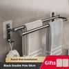 Bathroom Towel Holder No-Drill Towels Rack With Hooks Wall Mounted Towel Bar Bathroom Organizer Self-Adhesive Towel Rail