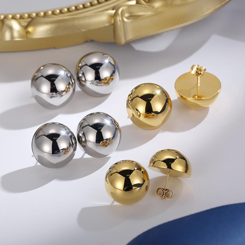 

Classic Stainless Steel Semicircle Stud Earrings for Women